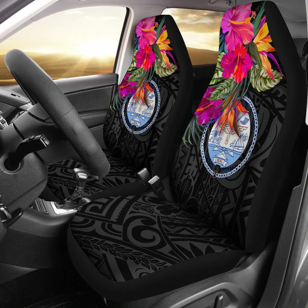 Marshall Islands Car Seat Covers - Hibiscus Polynesian Pattern