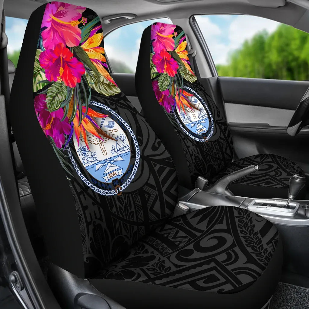 Marshall Islands Car Seat Covers - Hibiscus Polynesian Pattern