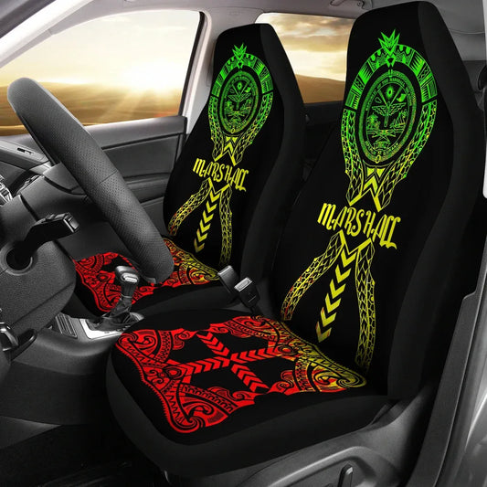 Marshall Islands Car Seat Covers - Marshall Islands Seal Polynesian Tribal Reggae