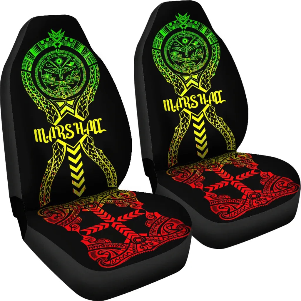 Marshall Islands Car Seat Covers - Marshall Islands Seal Polynesian Tribal Reggae