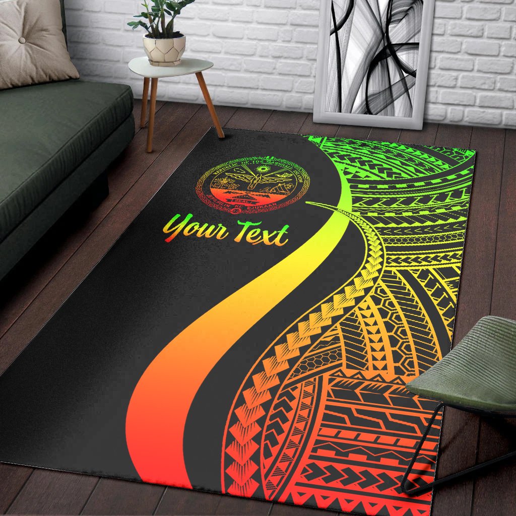 Marshall Islandss Custom Personalised Area Rug - Reggae Polynesian Tentacle Tribal Pattern Crest