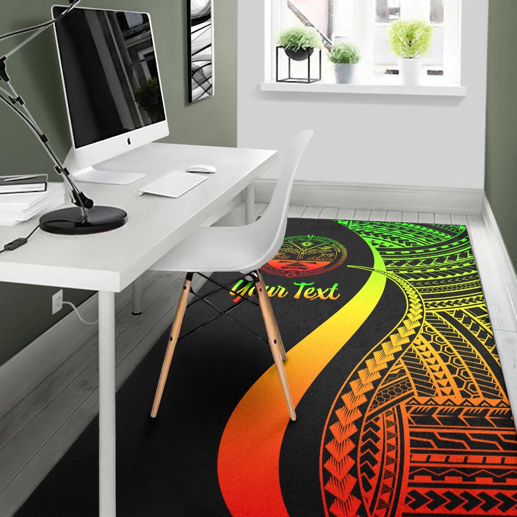Marshall Islandss Custom Personalised Area Rug - Reggae Polynesian Tentacle Tribal Pattern Crest