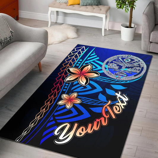 Marshall Islandss Custom Personalised Area Rug - Vintage Tribal Mountain Crest