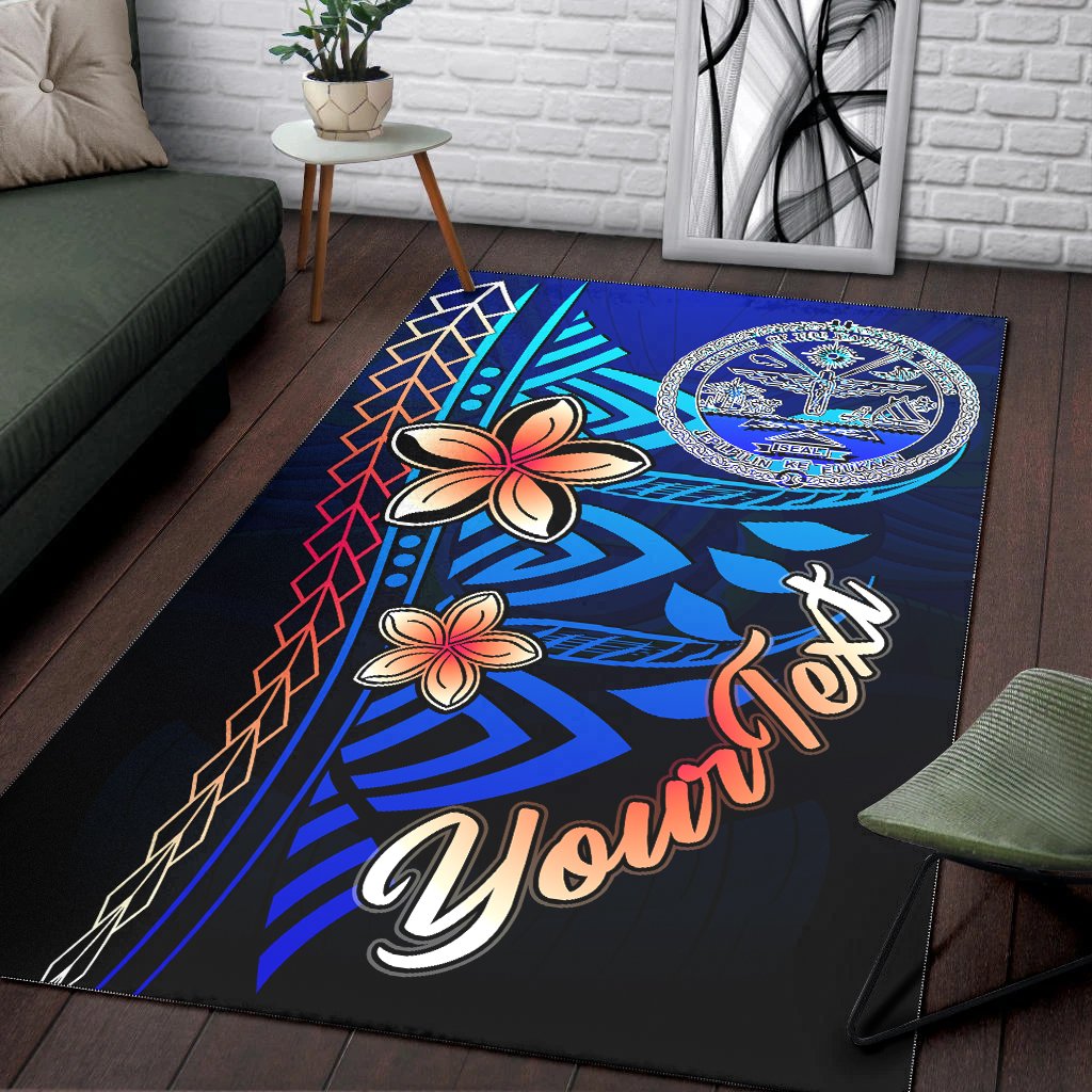 Marshall Islandss Custom Personalised Area Rug - Vintage Tribal Mountain Crest