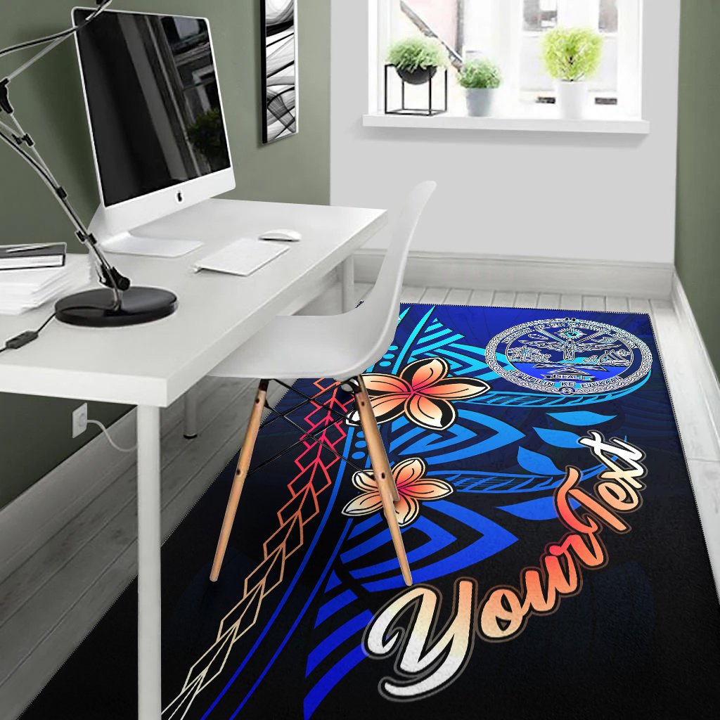 Marshall Islandss Custom Personalised Area Rug - Vintage Tribal Mountain Crest