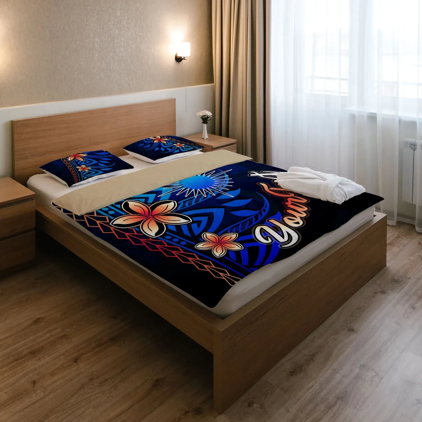 Marshall Islands Custom Personalised Bedding Set - Vintage Tribal Mountain