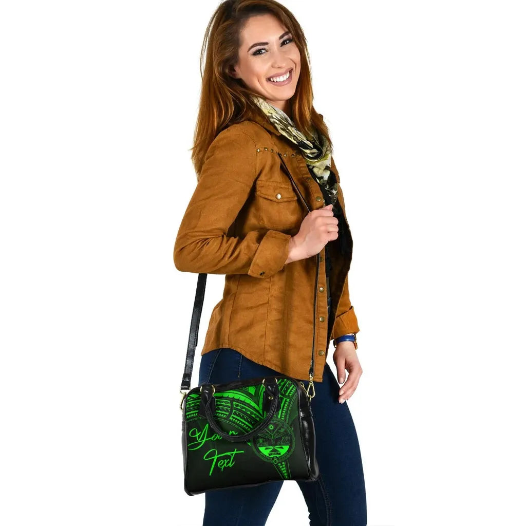 Marshall Islands Custom Personalised Shoulder Handbag - Cross Style Green Style
