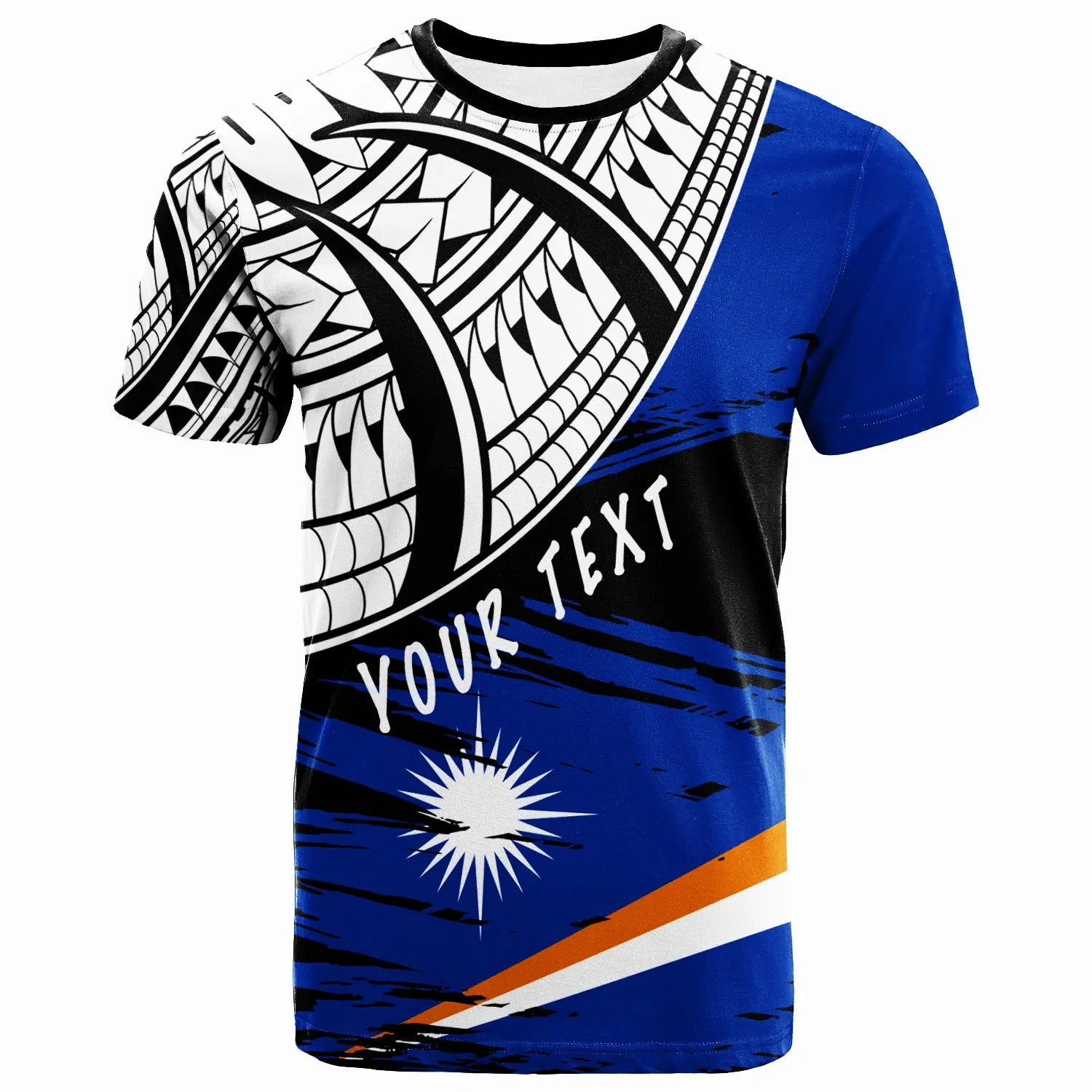 Marshall Islands Custom Personalised - T- Shirt - Marshall Islands Flag Style With Claw Pattern