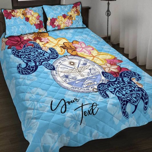 Marshall Islands Custom Personalised Quilt Bed Set - Tropical Style
