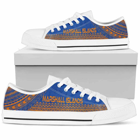 Marshall Islands Low Top Shoes - Polynesian Flag Chief Version