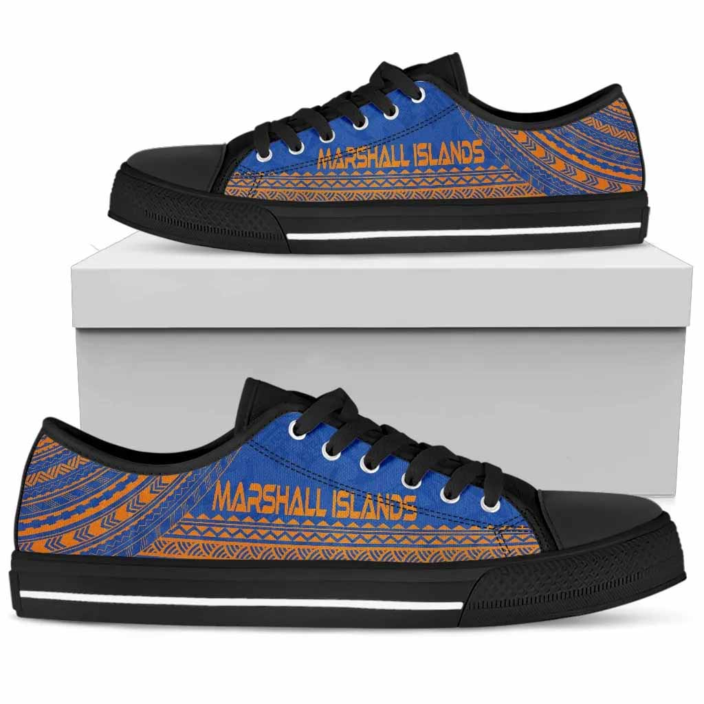 Marshall Islands Low Top Shoes - Polynesian Flag Chief Version