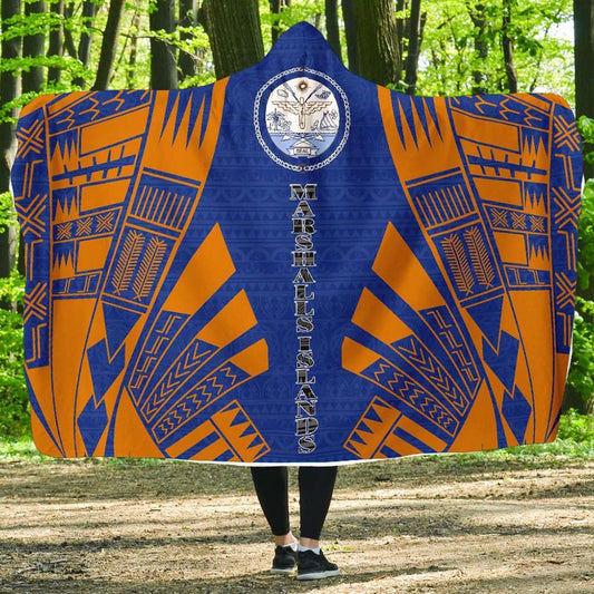 Marshall Islands Hooded Blanket - Polynesian Tattoo Flag