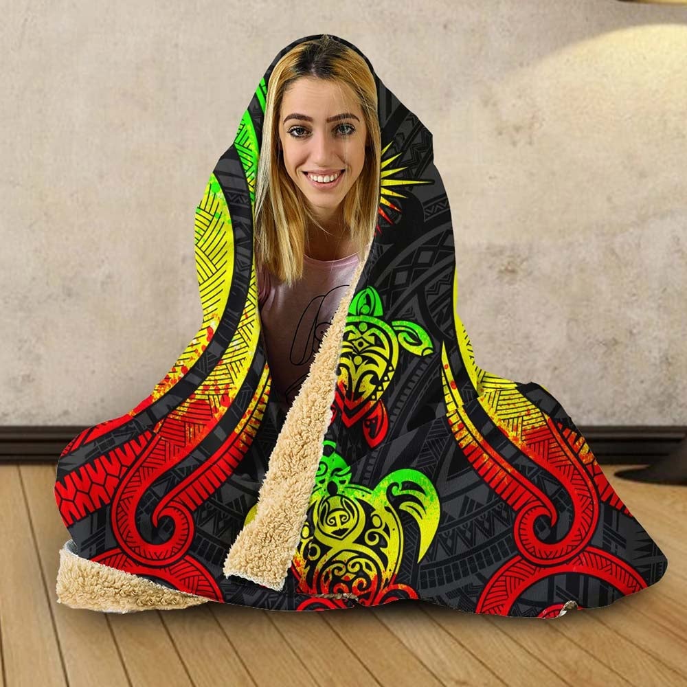 Marshall Islands Hooded Blanket - Reggae Tentacle Turtle