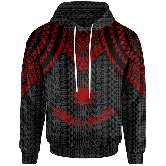 Marshall Islands Hoodie - Polynesian Armor Style Red