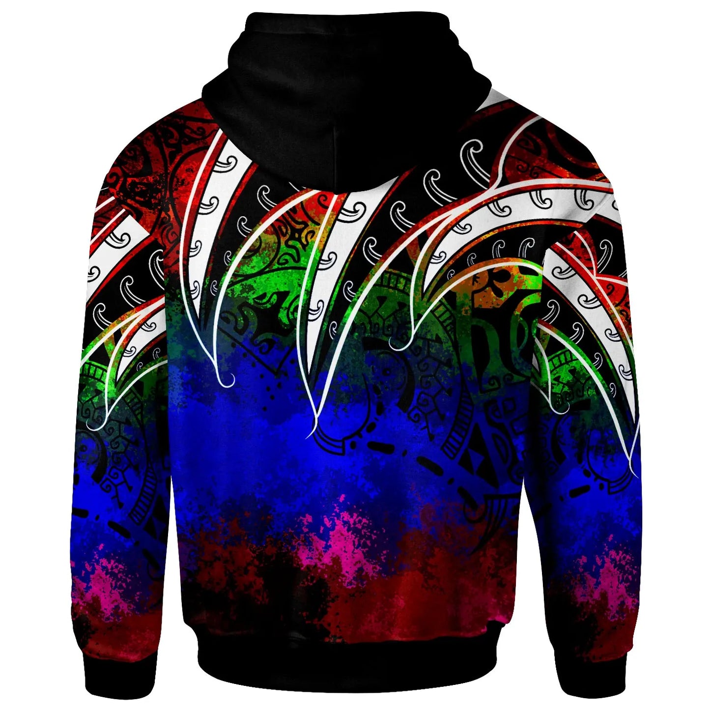Marshall Islands Hoodie - Tropical Leaf Rainbow Color