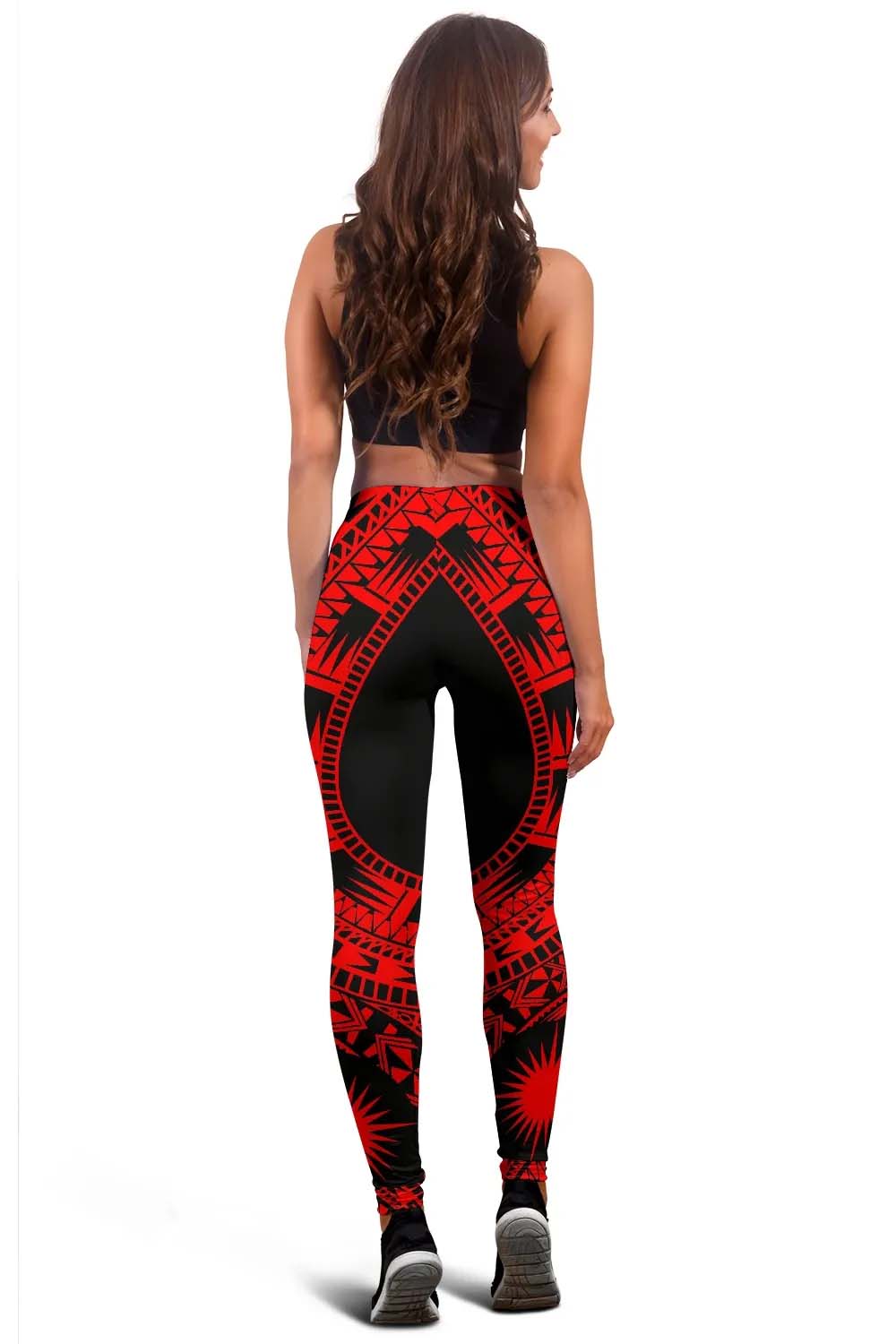 Marshall Islands Islands Legging Polynesian Pattern Red