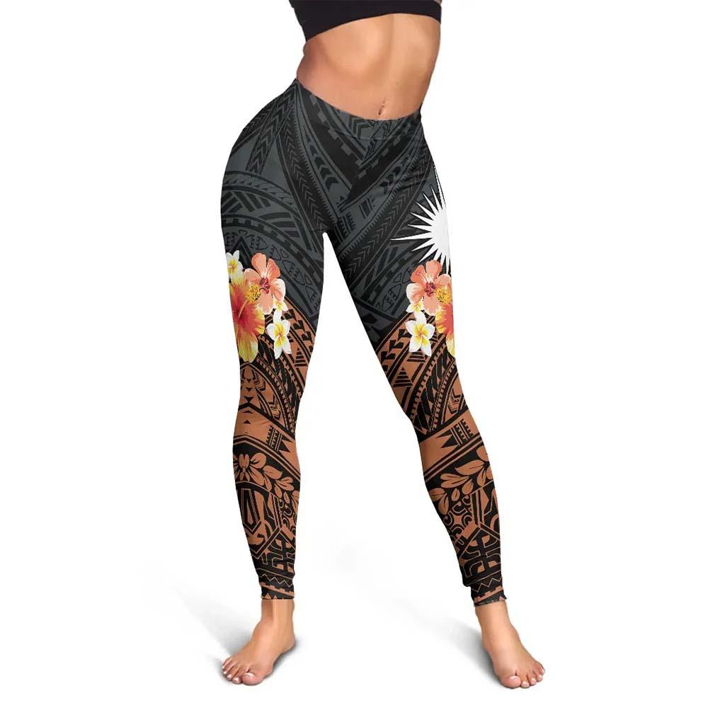 Marshall Islands Legging - Tribal Pattern Hibiscus