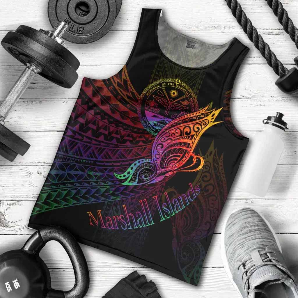 Marshall Islands Men Tank Top - Butterfly Polynesian Style