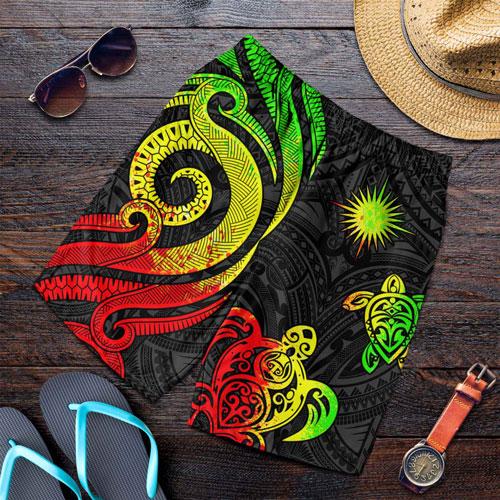 Marshall Islands Men Short - Reggae Tentacle Turtle Crest