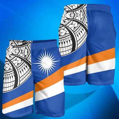 Marshall Islands Men Shorts -Ginger Lei Pattern