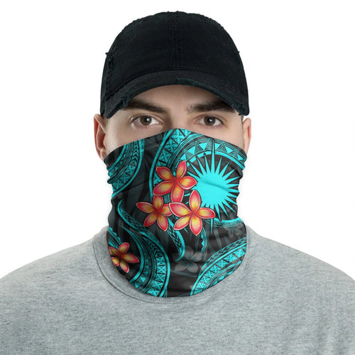 Marshall Islands Neck Gaiter - Plumeria Turquoise