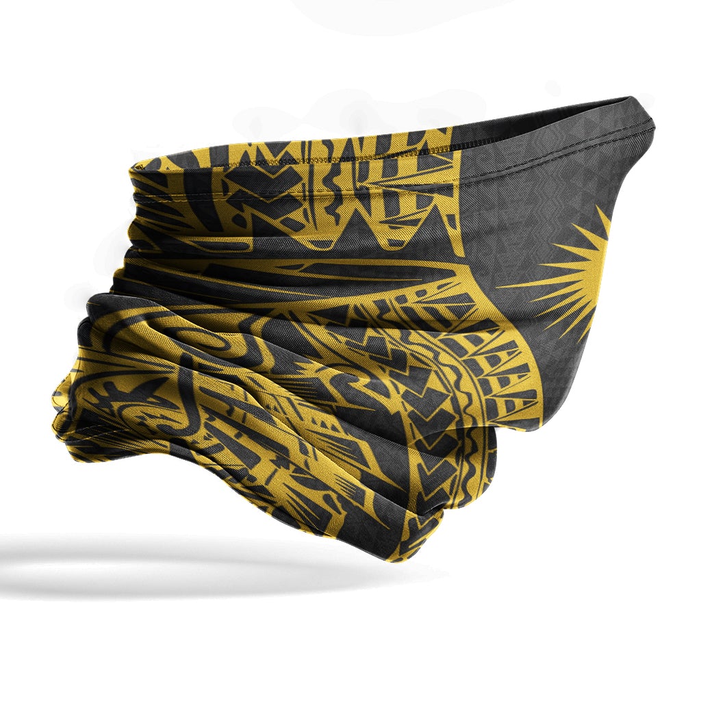 Marshall Islands Neck Gaiter - Polynesian Pattern Gold