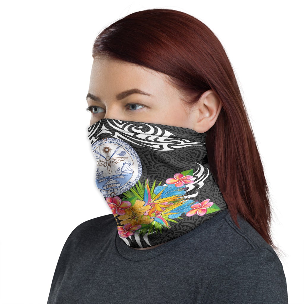 Marshall Islands Neck Gaiter - Tribal Floral Pattern