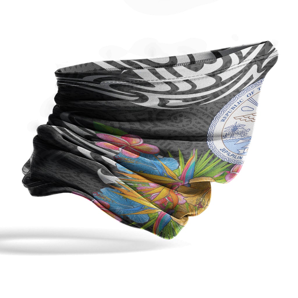 Marshall Islands Neck Gaiter - Tribal Floral Pattern