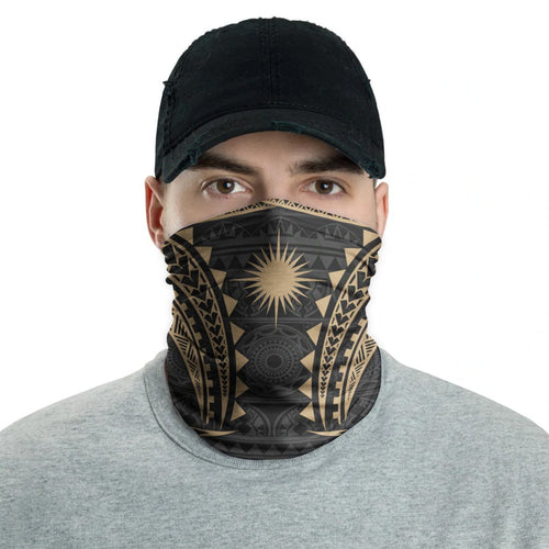 Marshall Islands Neck Gaiter - Tribal Pattern Gold