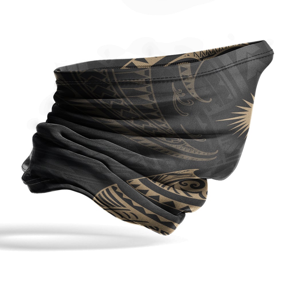 Marshall Islands Neck Gaiter - Tribal Wave Gold