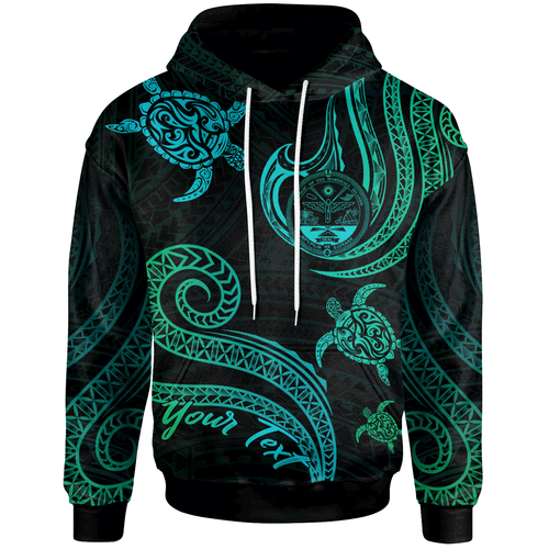 Marshall Islands Personalised Custom Hoodie - Polynesian Turtle With Pattern