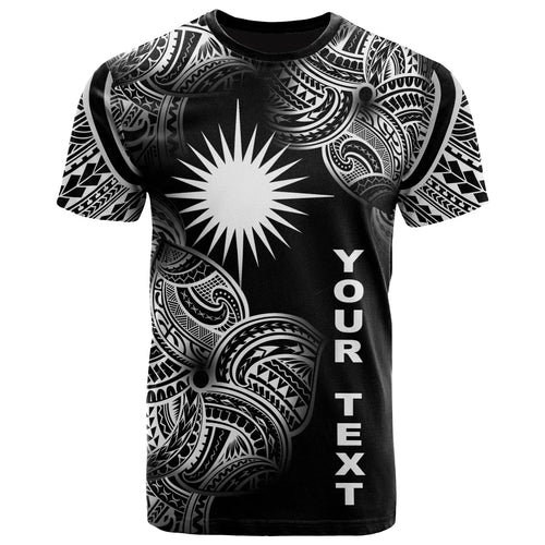 Marshall Islands Polynesia Custom Personalised T-Shirt - Marshall Islands Tribal Flower White