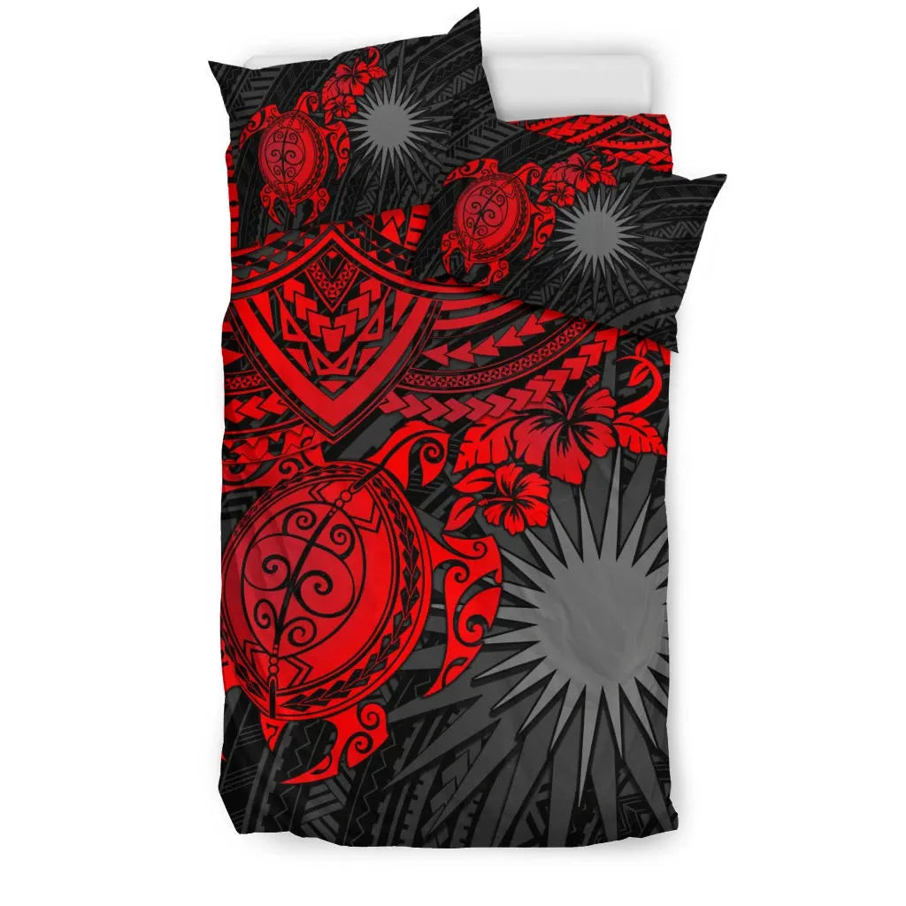 Marshall Islands Polynesian Bedding Set - Red Turtle
