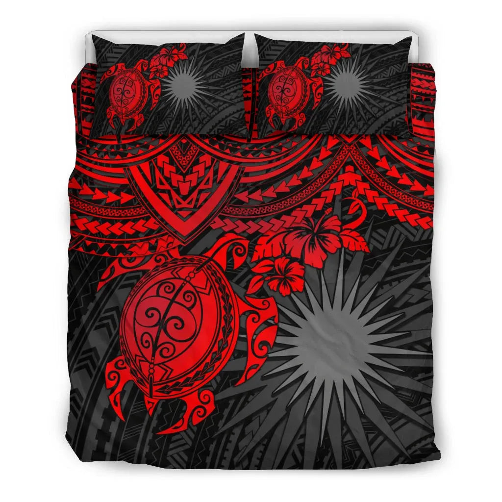 Marshall Islands Polynesian Bedding Set - Red Turtle