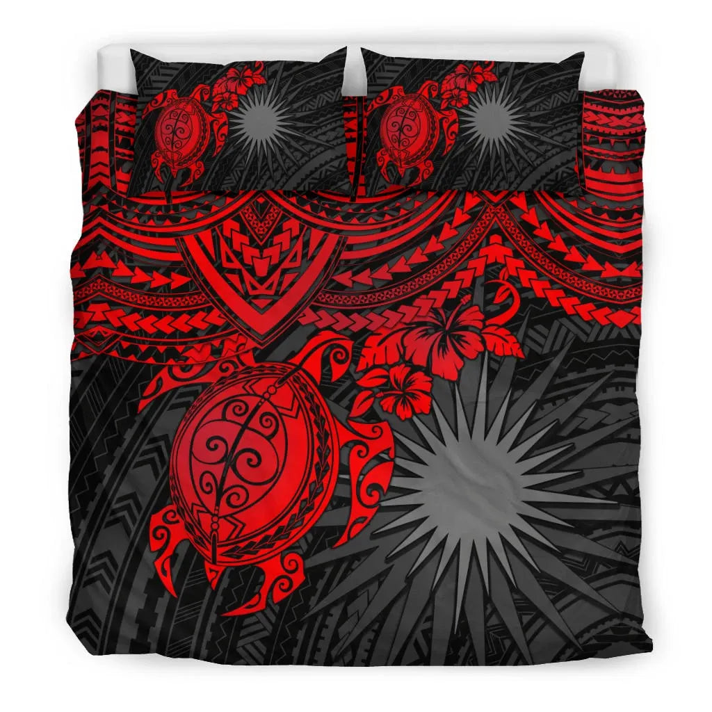 Marshall Islands Polynesian Bedding Set - Red Turtle