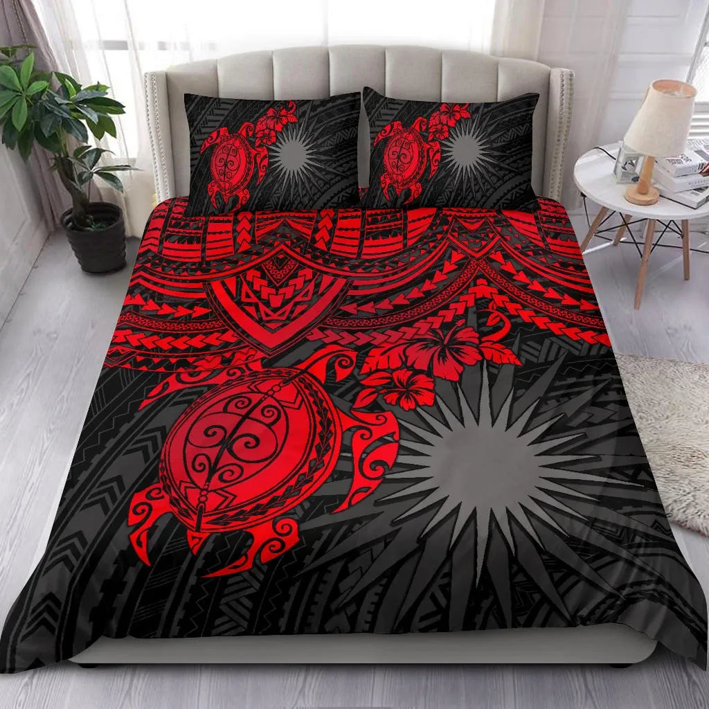 Marshall Islands Polynesian Bedding Set - Red Turtle