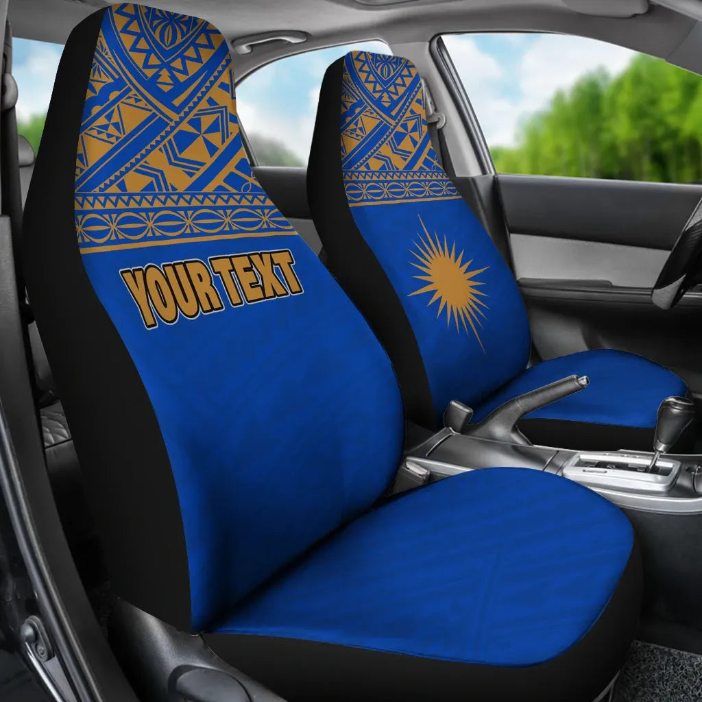 Marshall Islands Car Seat Covers - Marshall Islands Flag Polynesian Horizontal Blue