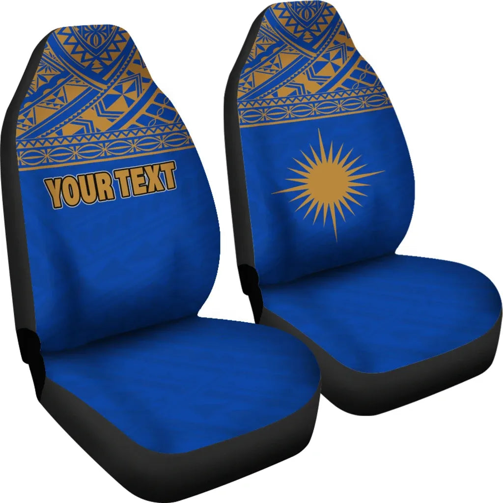 Marshall Islands Car Seat Covers - Marshall Islands Flag Polynesian Horizontal Blue