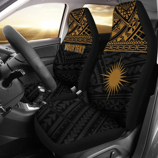 Marshall Islands Car Seat Covers - Marshall Islands Flag Polynesian Gold Horizontal