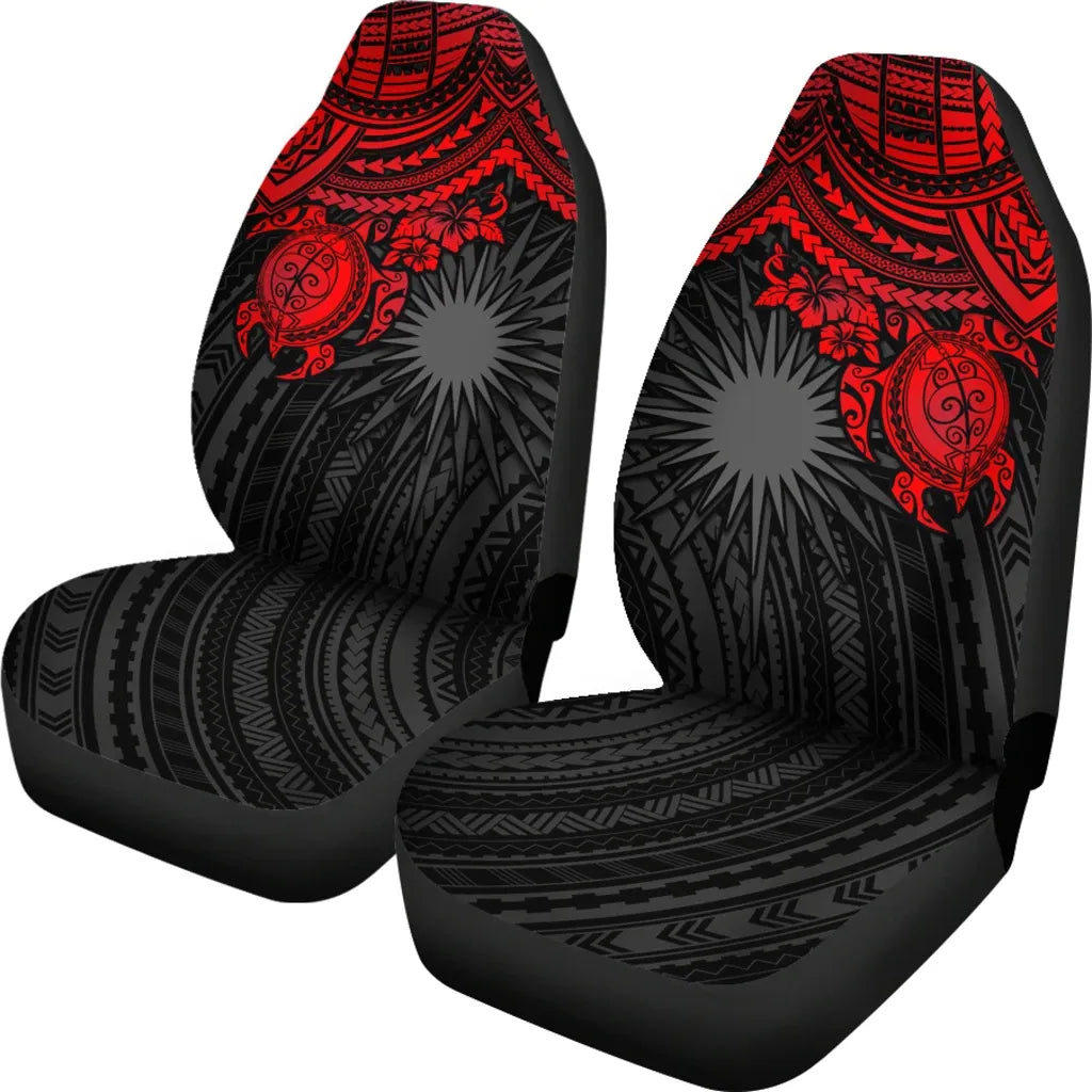 Marshall Islands Car Seat Covers - Marshall Islands Flag Red Turtle