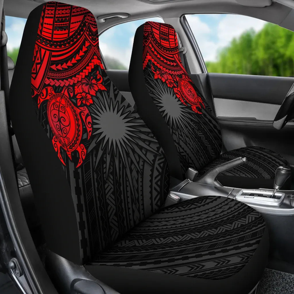 Marshall Islands Car Seat Covers - Marshall Islands Flag Red Turtle
