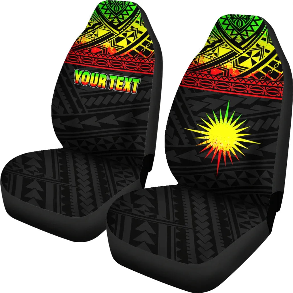 Marshall Islands Car Seat Covers - Marshall Islands Flag Polynesian Reggae Horizontal