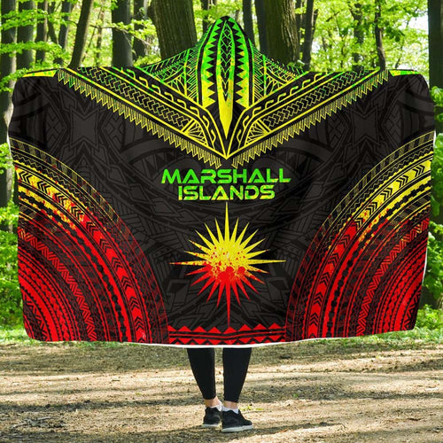 Marshall Islands Polynesian Chief Hooded Blanket - Reggae Version