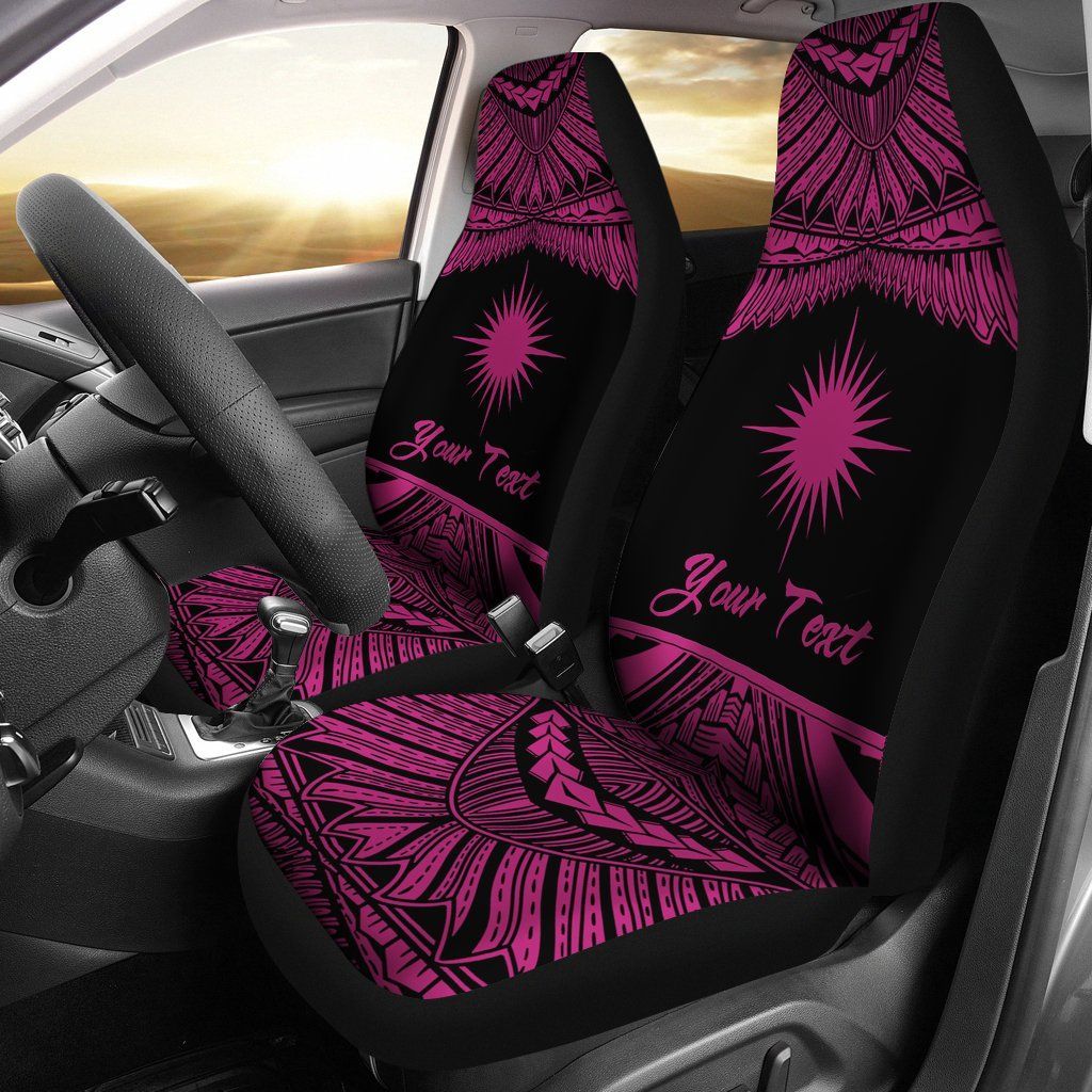 Marshall Islands Polynesian Custom Personalised Car Seat Covers - Pride Pink Version