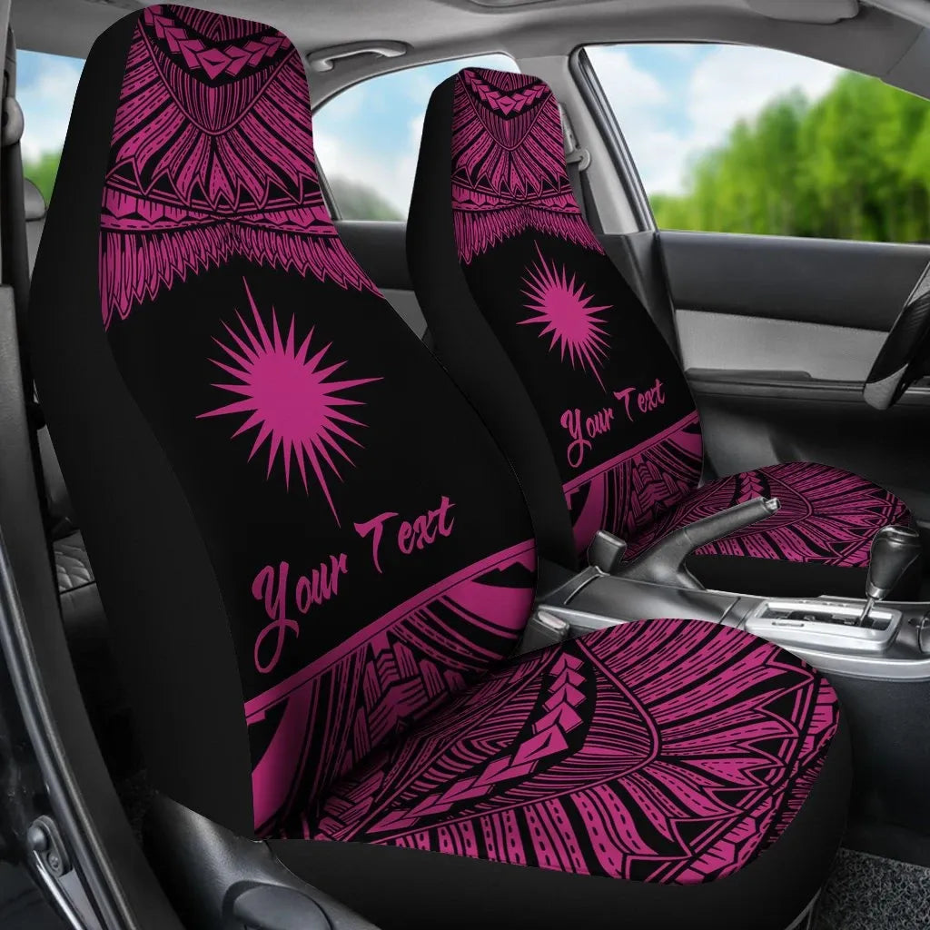 Marshall Islands Polynesian Custom Personalised Car Seat Covers - Pride Pink Version