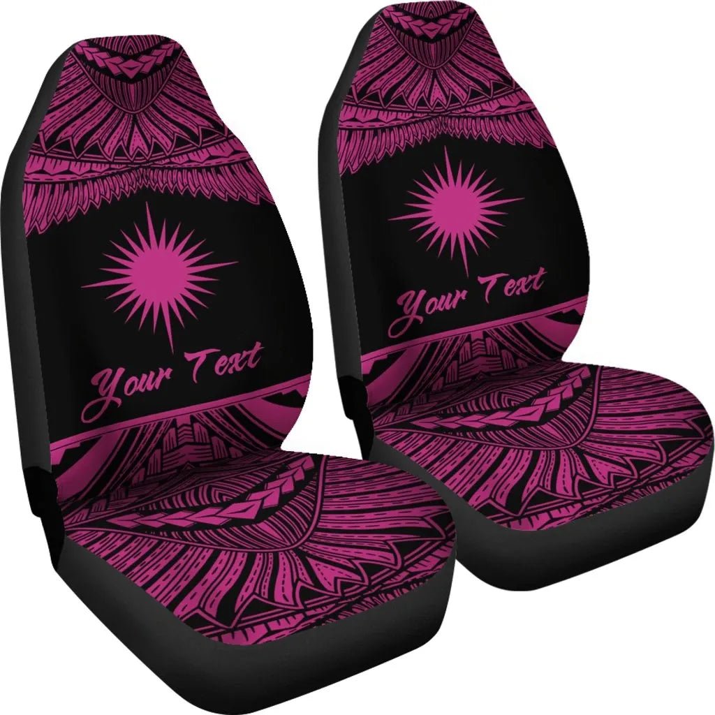 Marshall Islands Polynesian Custom Personalised Car Seat Covers - Pride Pink Version