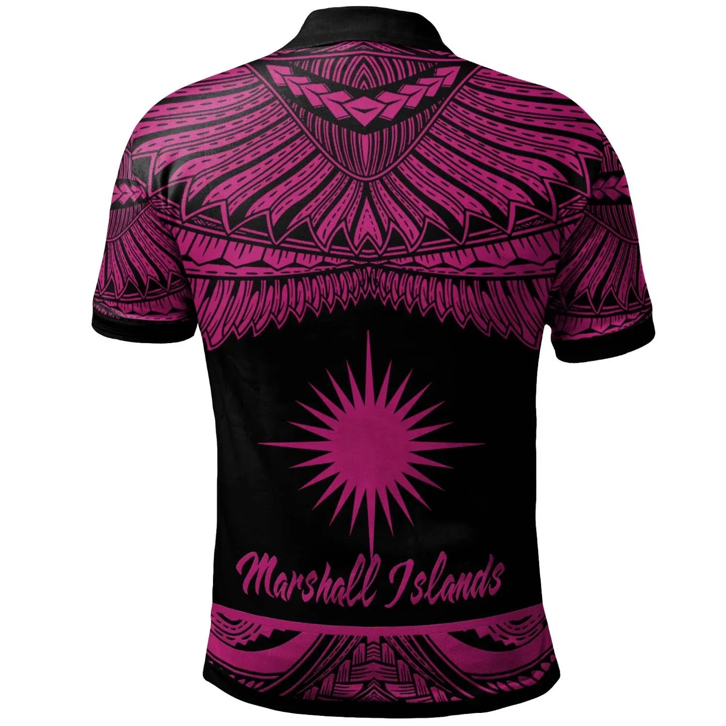 Marshall Islands Polynesian Custom Personalised Polo Shirt - Poly Tattoo Pink Version