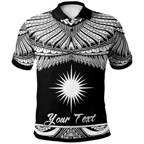 Marshall Islands Polynesian Custom Personalised Polo Shirt - Poly Tattoo White Version