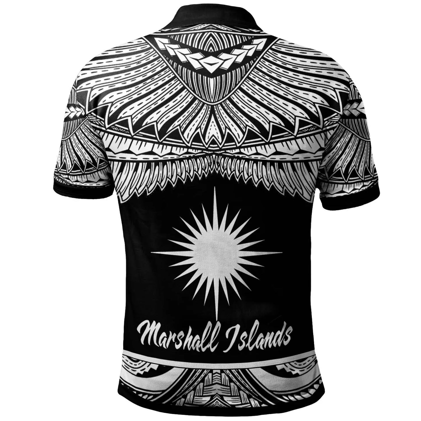 Marshall Islands Polynesian Custom Personalised Polo Shirt - Poly Tattoo White Version