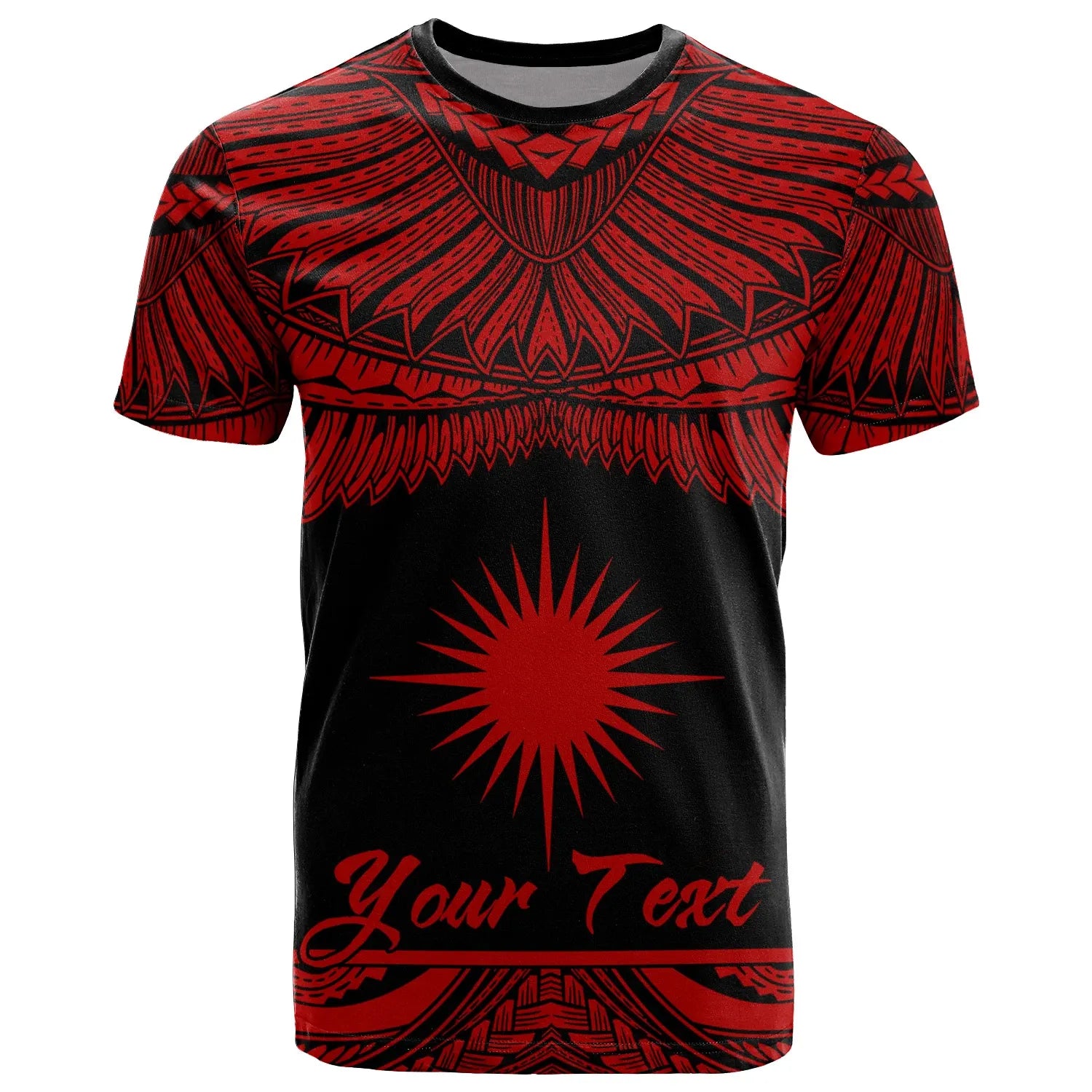 Marshall Islands Polynesian Custom Personalised T-Shirt - Marshall Islands Pride Red Version